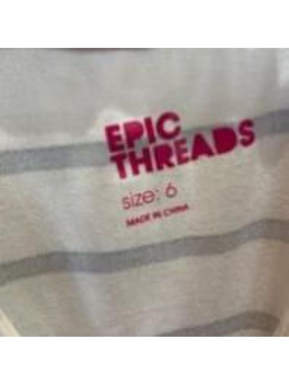 Epic Threads Girls Dress Size 6 Off White Black Stripe Heart - Picture 3 of 6